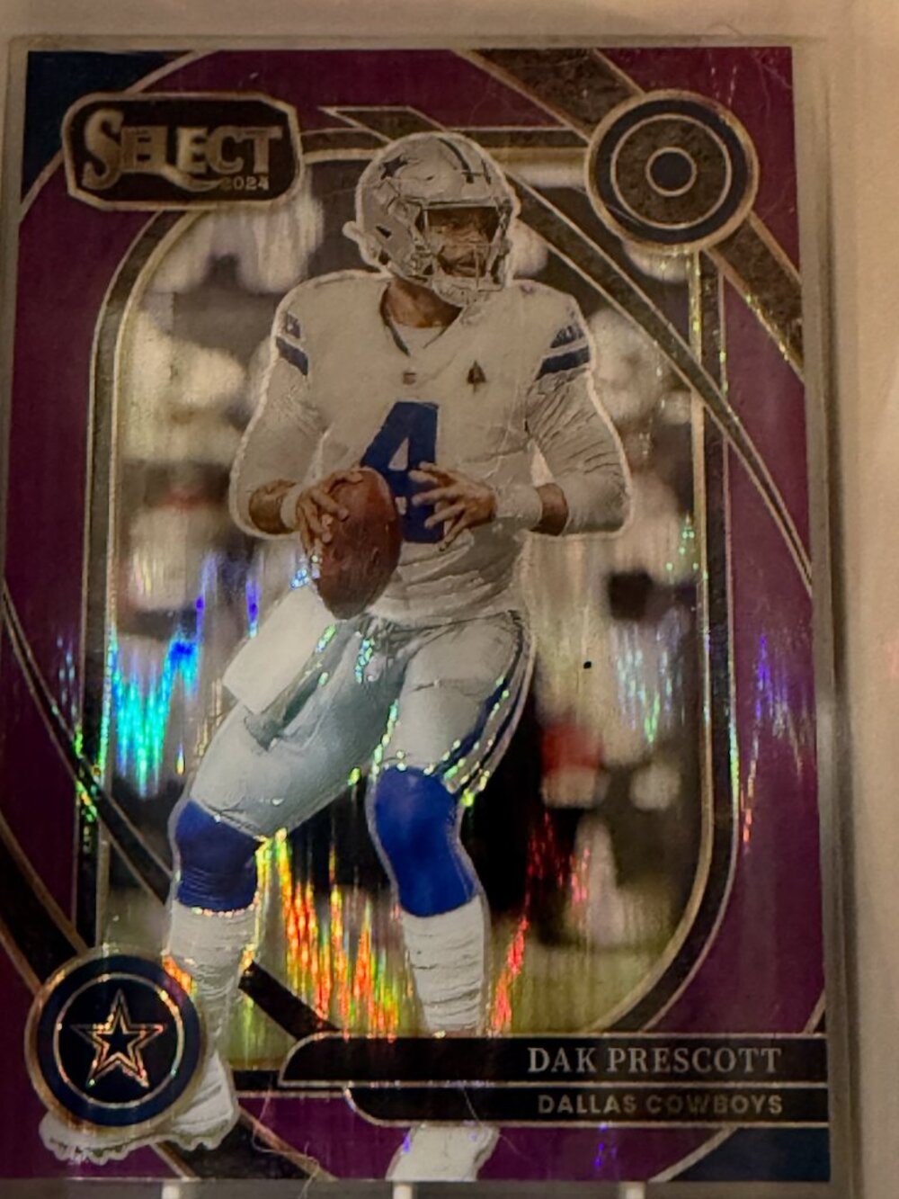 2024 Panini Select #229 Dak Prescott Purple Shock Prizm /360 Dallas Cowboys